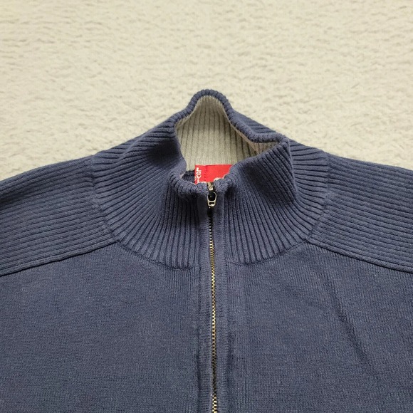 Levis Sweater Mens XL Blue 1/4 Zip Casual Elastic Waist Stretch‎ Long Sleeve - Picture 4 of 13
